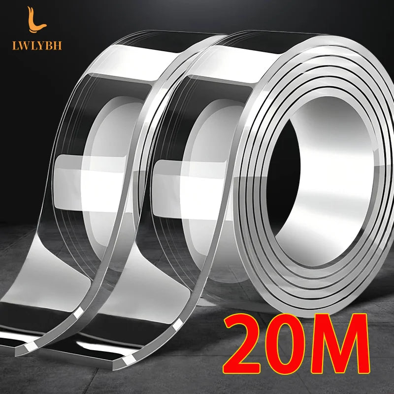 Cinta adhesiva de doble cara nano extra fuerte, impermeable, transparente, sin dejar rastro, gruesa, reutilizable, decorativa, herramientas para el hogar