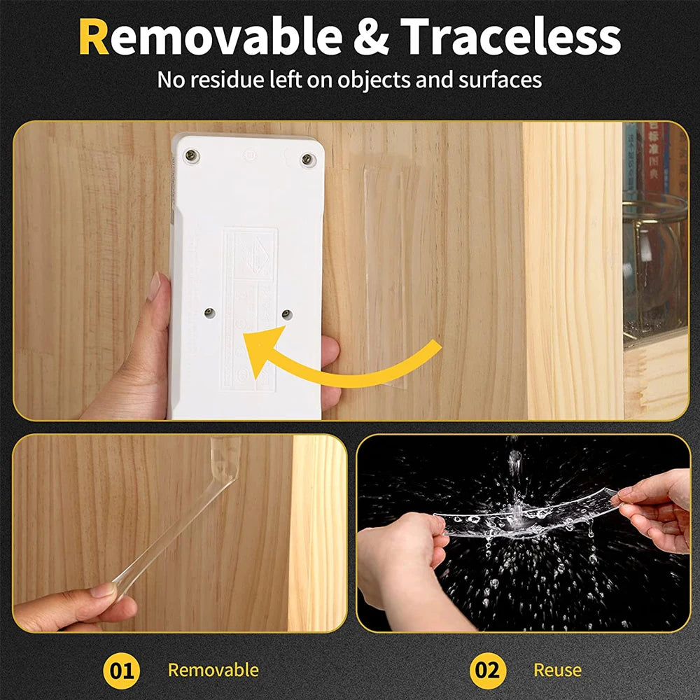 Cinta adhesiva de doble cara extra fuerte Nano Tape, resistente, extraíble, impermeable, para montaje en pared y póster.