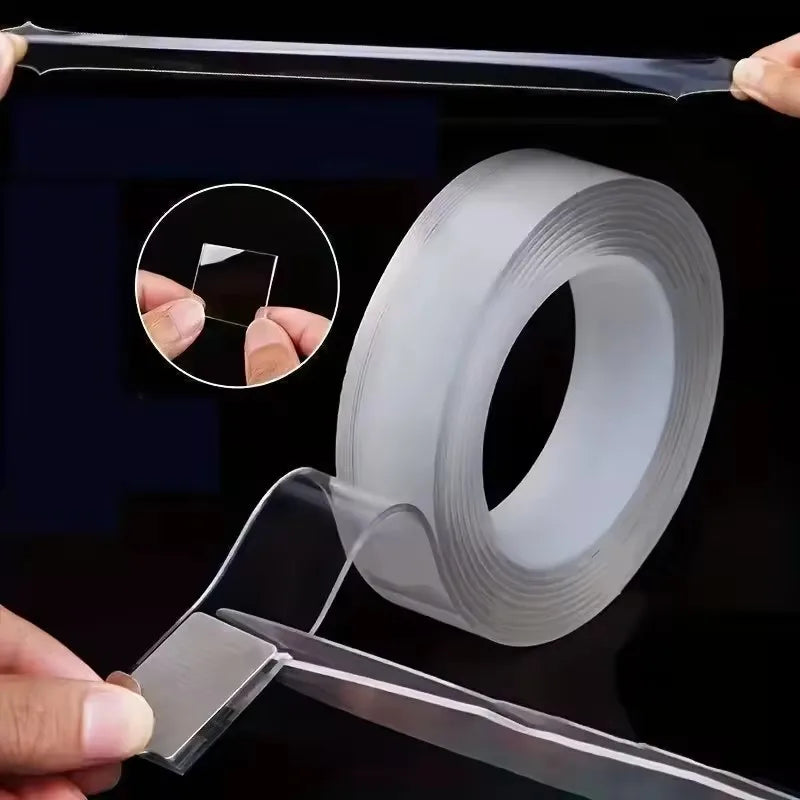 Cinta adhesiva de doble cara nano extra fuerte, impermeable, transparente, sin dejar rastro, gruesa, reutilizable, decorativa, herramientas para el hogar