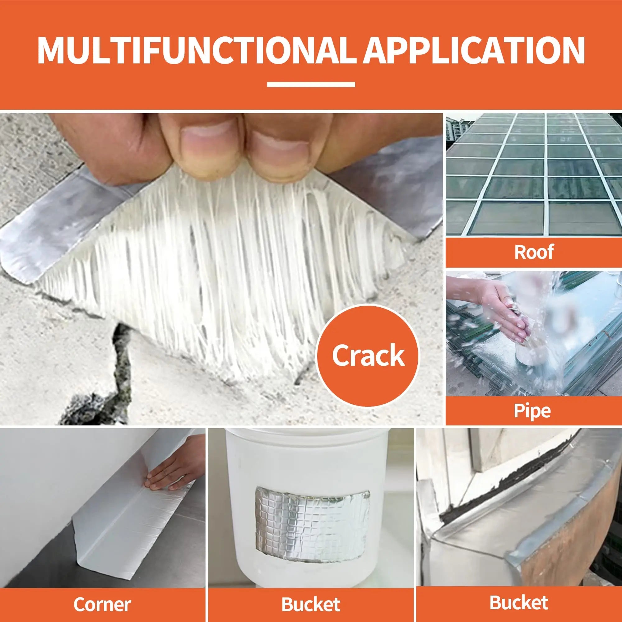 Cinta impermeable resistente a altas temperaturas, papel de aluminio grueso, cinta de butilo para pared, piscina, techo, grietas, reparación de conductos, cinta autosellante sellada.